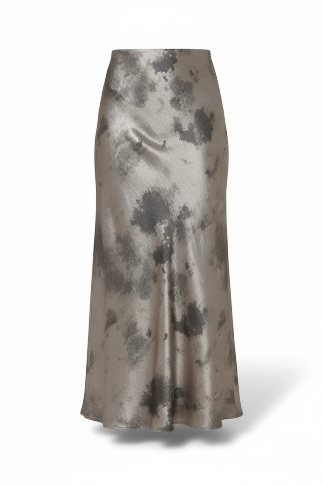Jupe Longue Satinée Marbrée Élégante