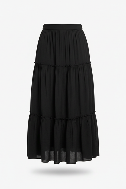 Jupe Longue Soie Trapèze Élégante