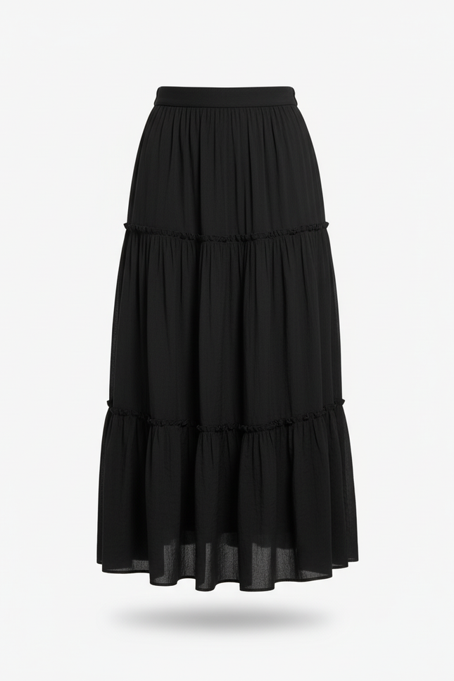 Jupe Longue Soie Trapèze Élégante