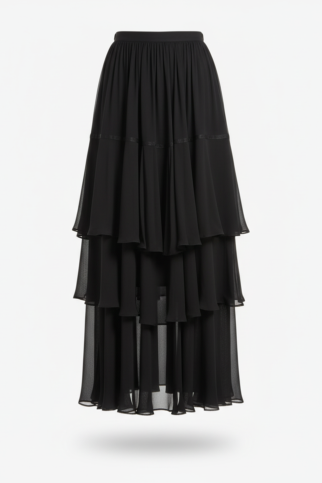 Jupe Longue Soie Lavande Fluide