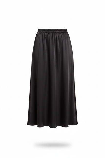 Jupe Longue Noire En Soie Élégante