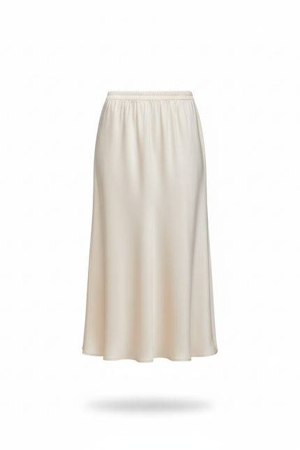Jupe Longue Soie Crème Élégante