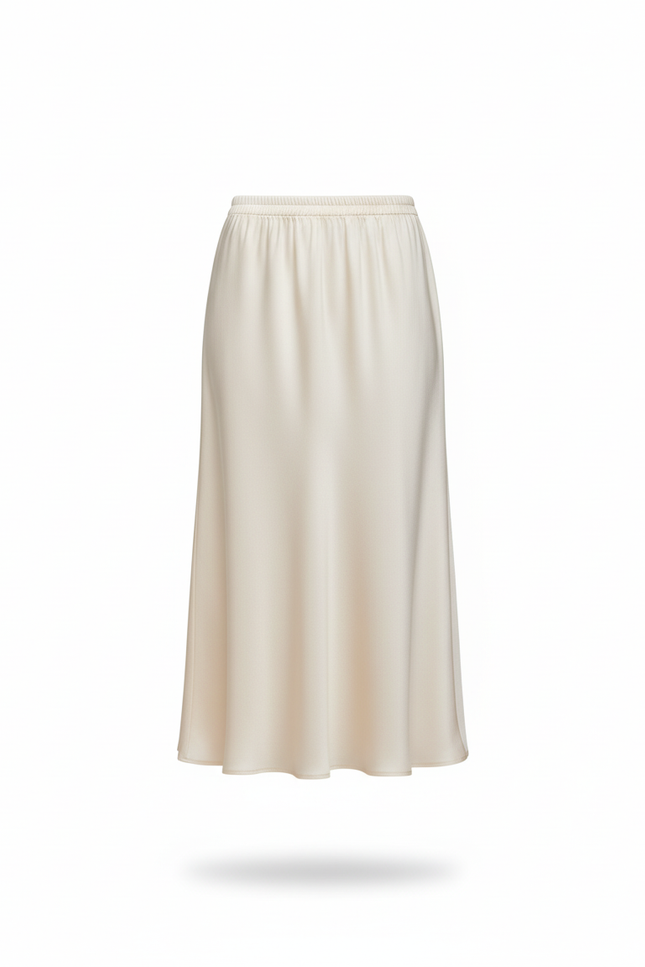Jupe Longue Soie Crème Élégante