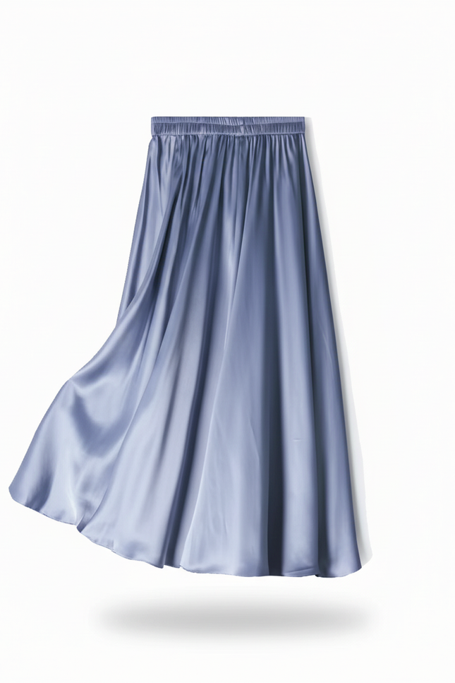 Jupe Longue Bleue Fluide Plissée