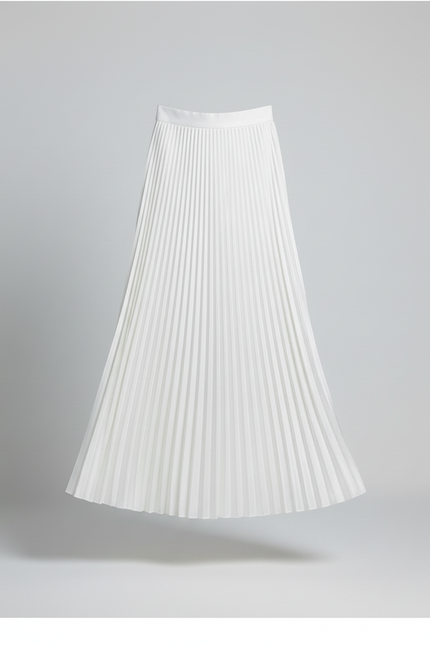 Jupe Longue Blanche Plissée Élégante Bohème