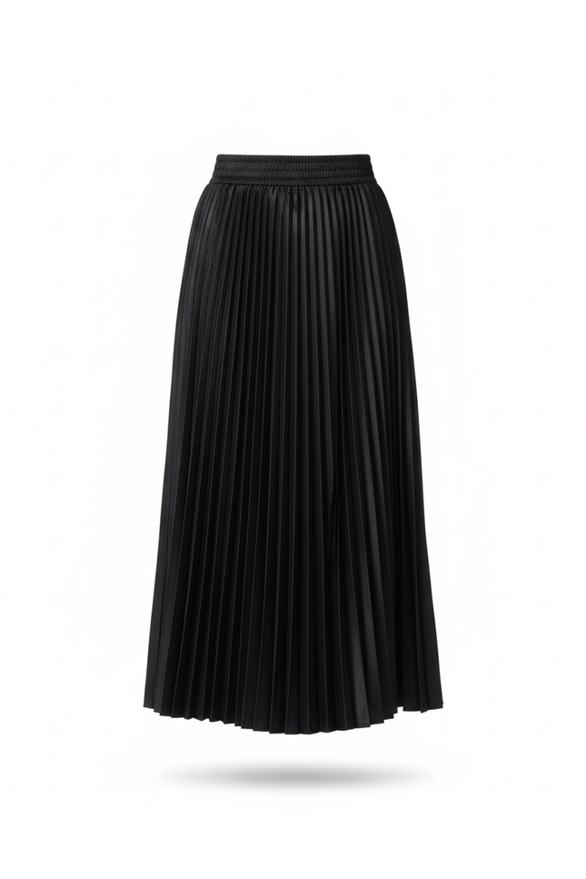 Jupe Longue Satinée Plissée Élégante