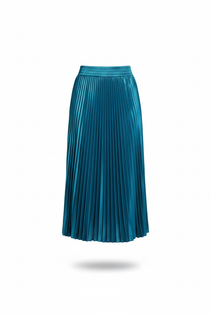 Jupe Longue Satinée Plissée Élégante Femme