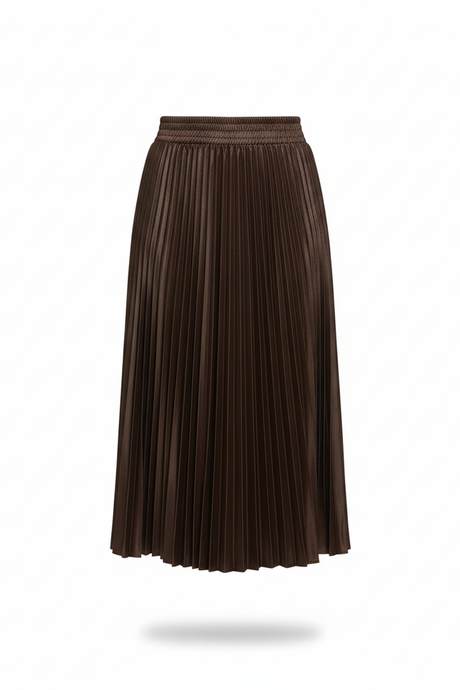 Jupe Longue Satin Plissée Élégante