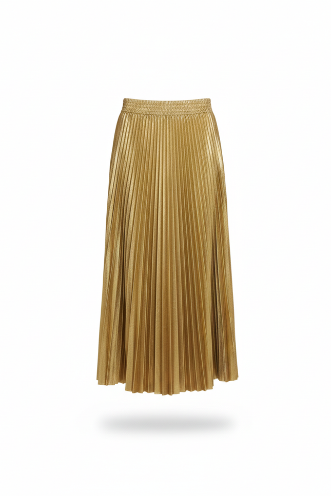 Jupe Longue Satinée Plissée Élégante Tendance
