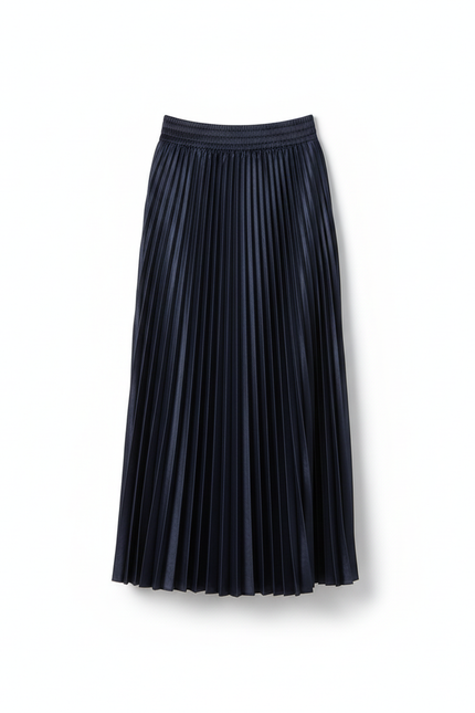 Jupe Longue Satinée Plissée Élégante Chic