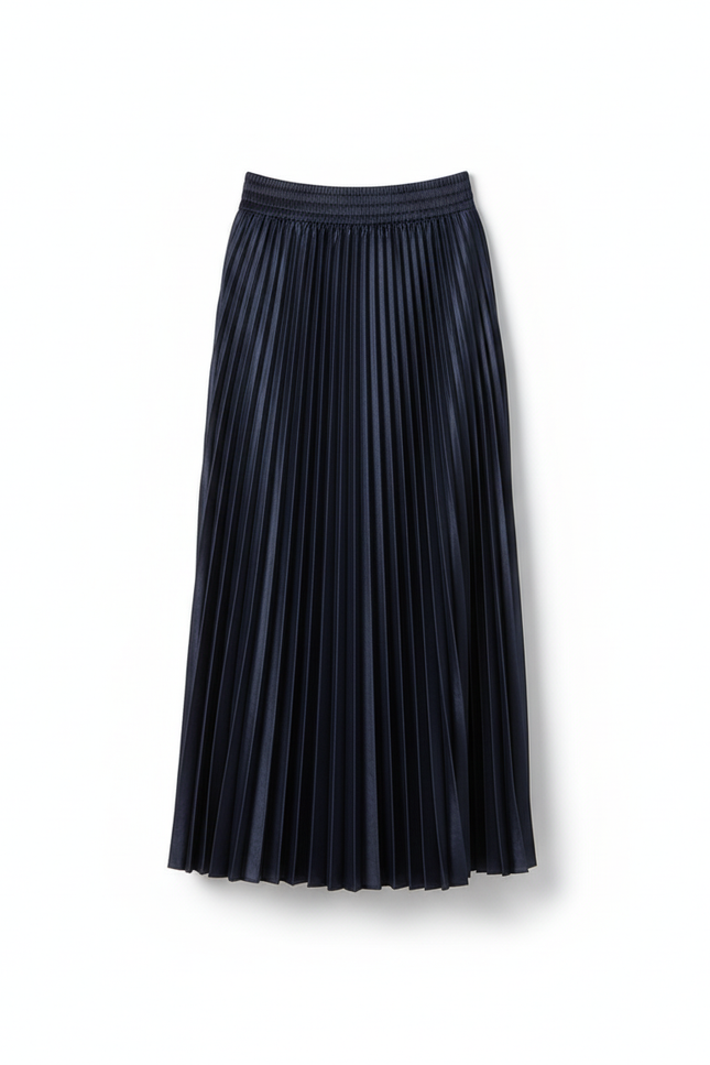 Jupe Longue Satinée Plissée Élégante Chic