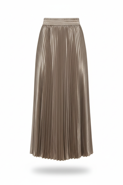 Jupe Longue Plissée Satinée Élégante