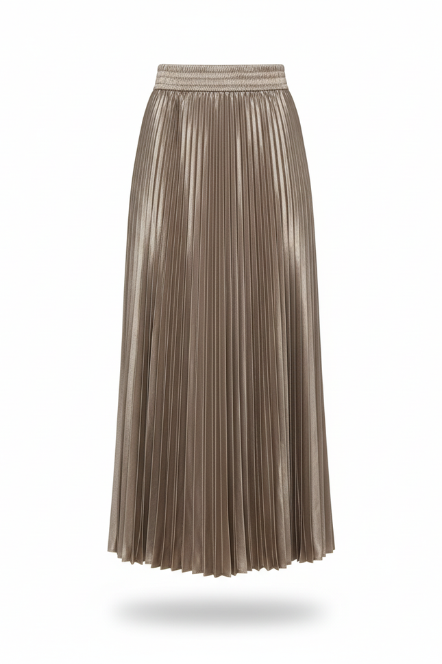 Jupe Longue Plissée Satinée Élégante
