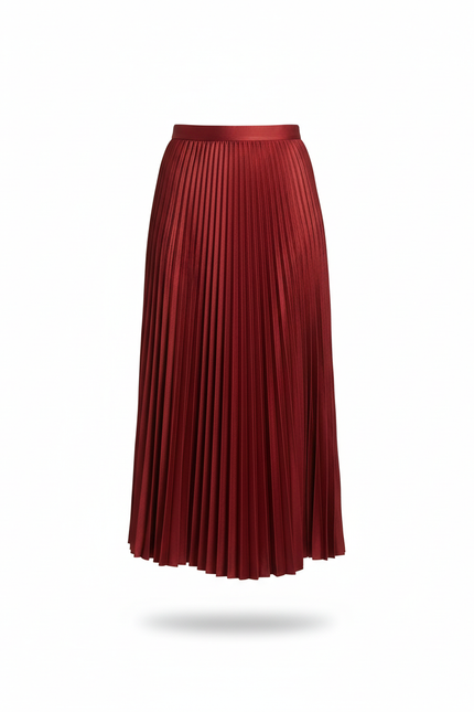 Jupe Longue Rouge Plissée Élégante