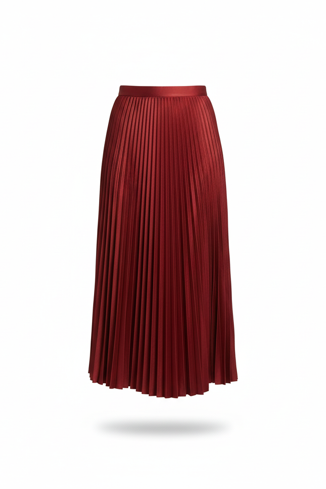 Jupe Longue Rouge Plissée Élégante
