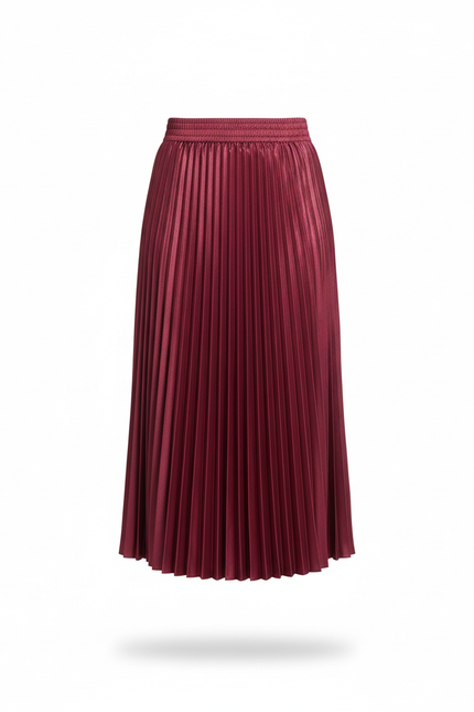 Jupe Longue Bordeaux Plissée Élégante