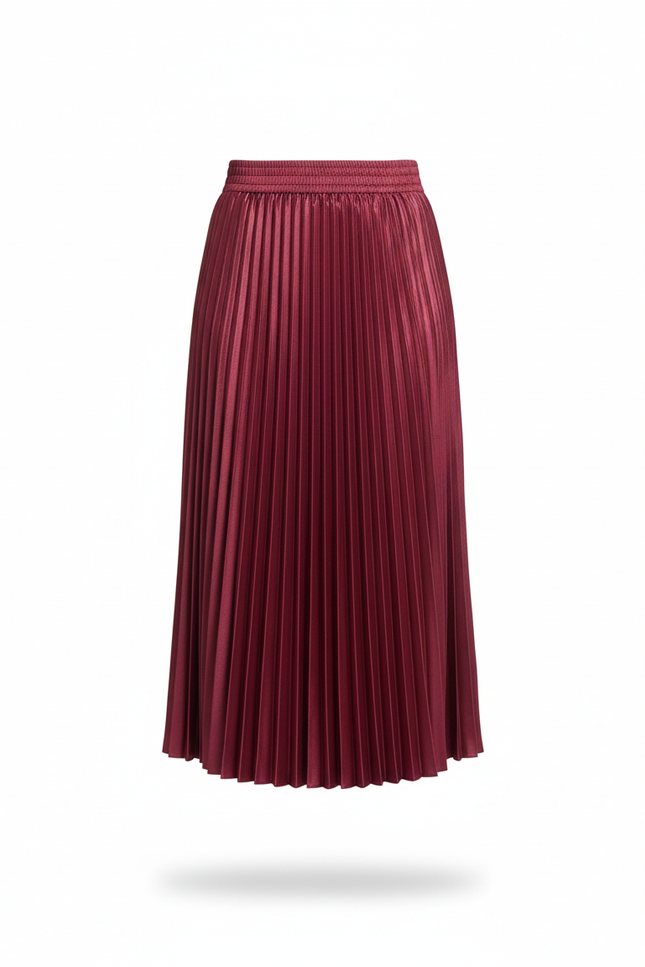Jupe Longue Bordeaux Plissée Élégante