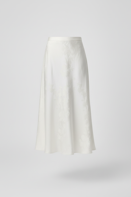 Jupe Longue Blanche Jacquard Chic