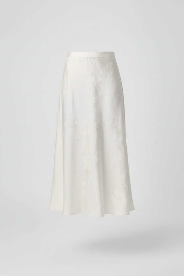 Jupe Longue Blanche Jacquard Chic