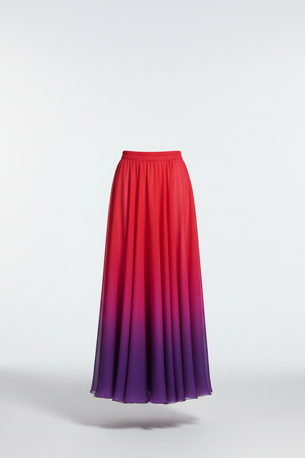 Jupe Longue Dégradé Chiffon Fluide