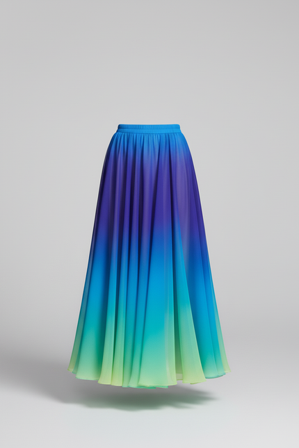 Jupe Longue Chiffon Dégradée Fluide
