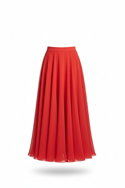 Jupe Longue Rouge Fluide Élégante