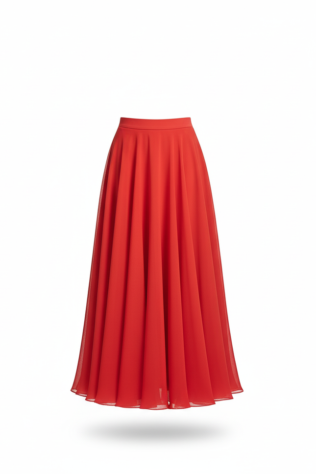 Jupe Longue Rouge Fluide Élégante