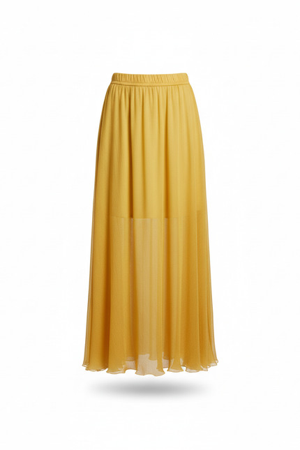 Jupe Longue Jaune Chiffon Fluide