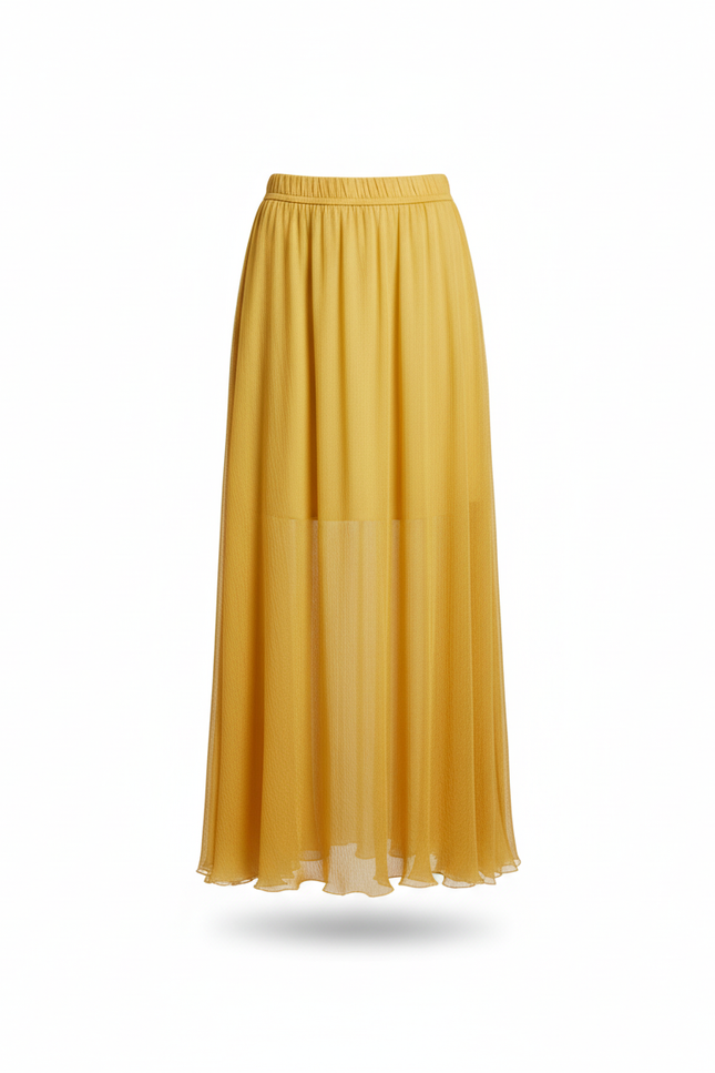 Jupe Longue Jaune Chiffon Fluide