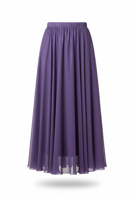 Jupe Longue Violette Chiffon Fluide
