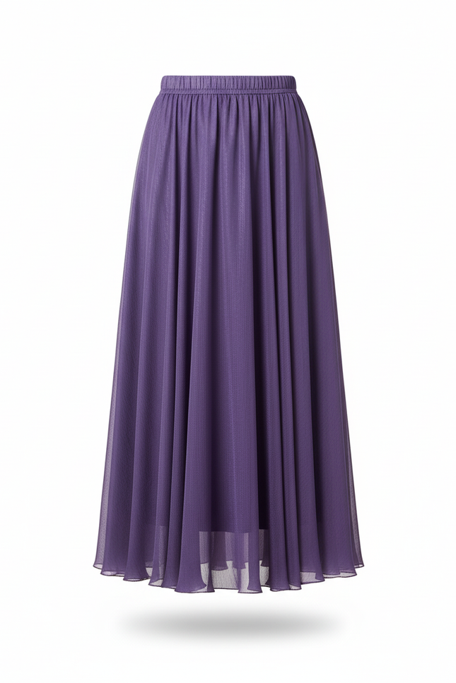 Jupe Longue Violette Chiffon Fluide