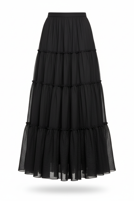 Jupe Longue Fuchsia Chiffon Fluide Élégante