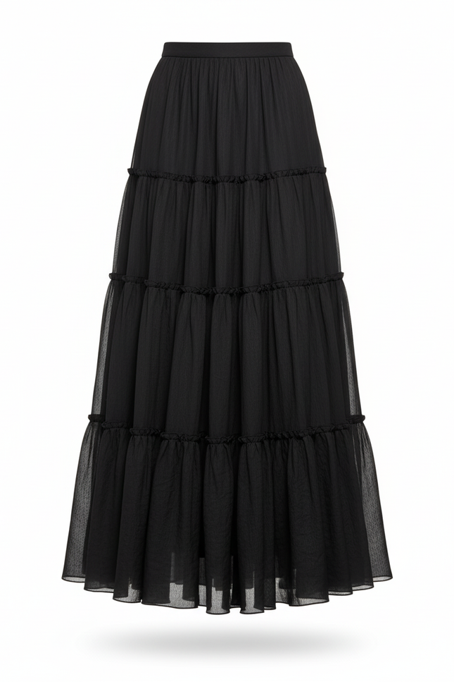 Jupe Longue Fuchsia Chiffon Fluide Élégante