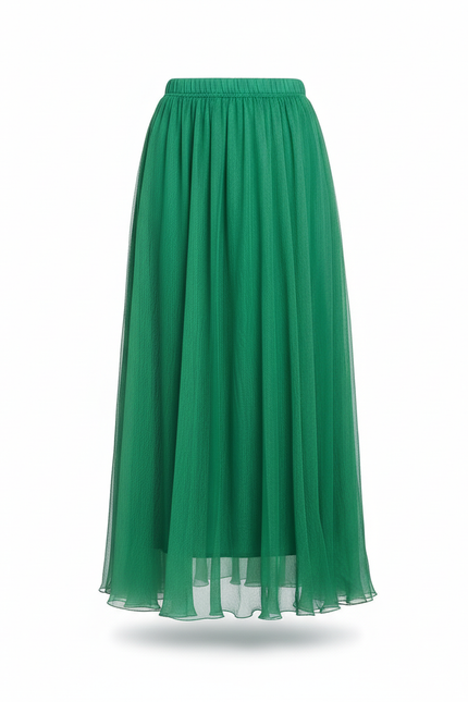 Jupe Longue Verte Chiffon Fluide