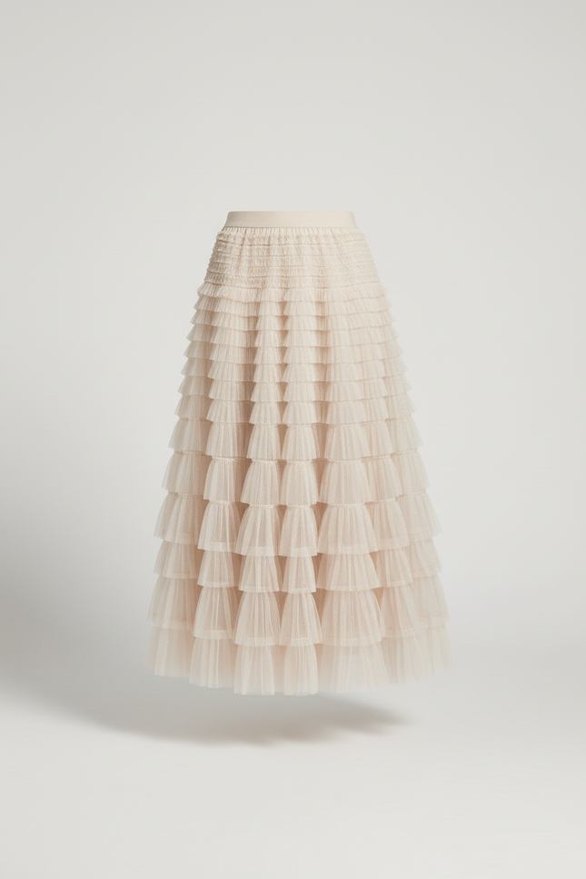 Jupe Longue Nude Volants Fluide