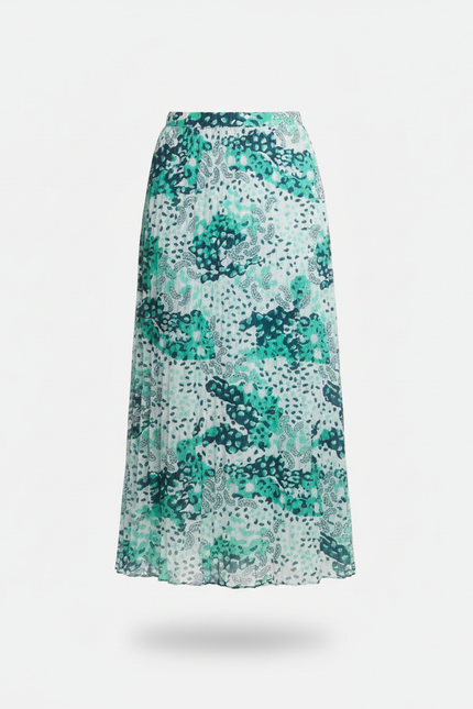 Jupe Longue Plissée Imprimée Fluide Mode Femme
