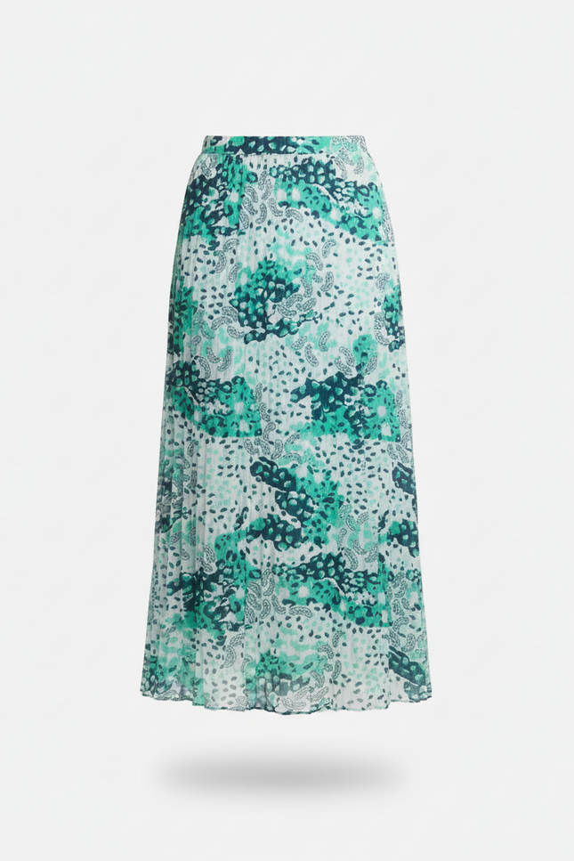 Jupe Longue Plissée Imprimée Fluide Mode Femme