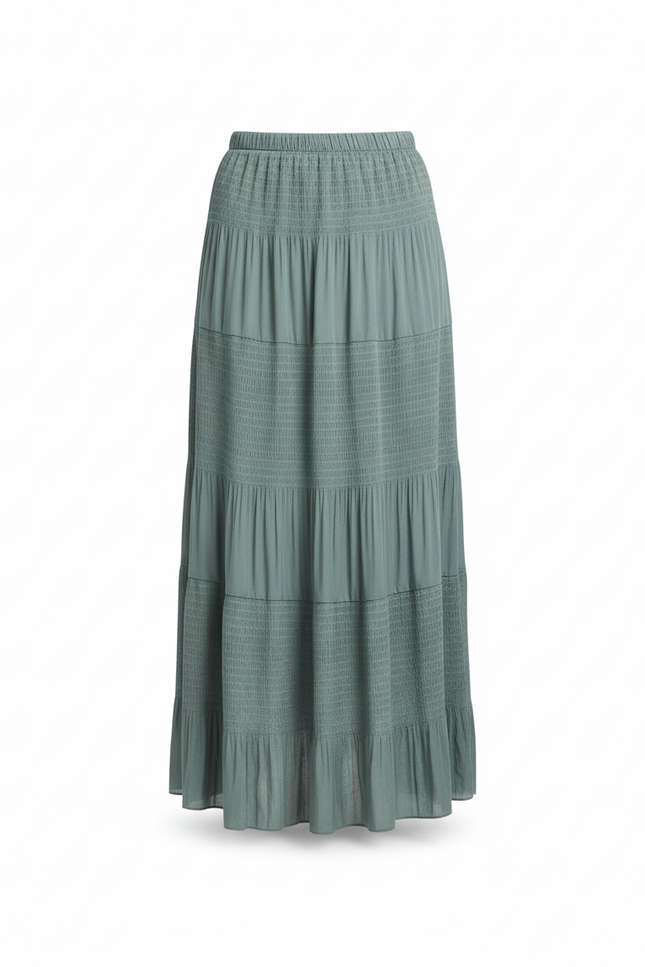 Jupe Longue Céladon Plissée Fluide