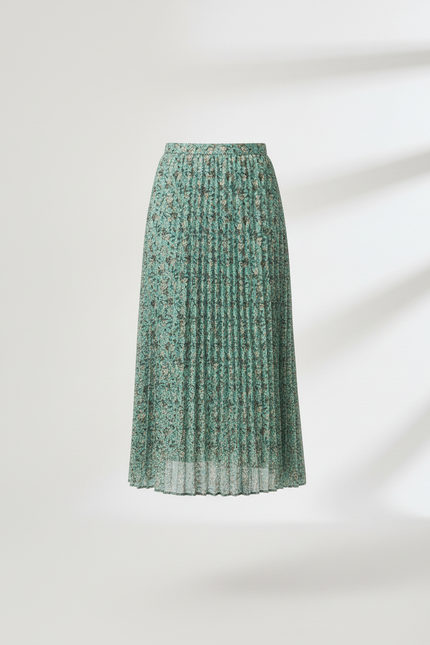 Jupe Longue Plissée Florale Fluide Femme