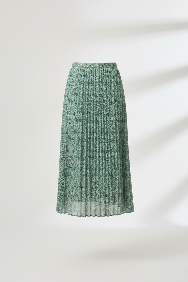 Jupe Longue Plissée Florale Fluide Femme
