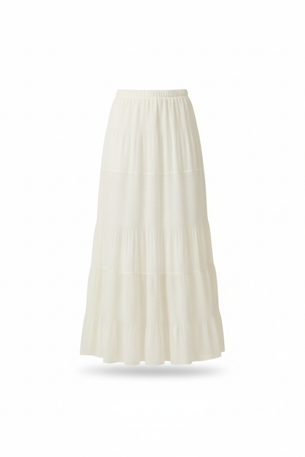 Jupe Longue Blanche Fluide Plissée