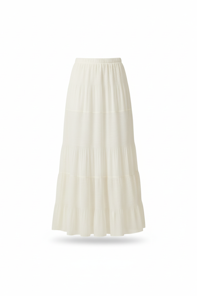 Jupe Longue Blanche Fluide Plissée