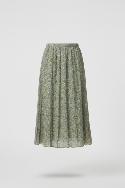 Jupe Longue Verte Plissée Fluide Élégante