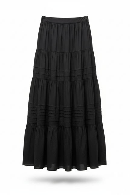 Jupe Longue Blanche Fluide À Volants