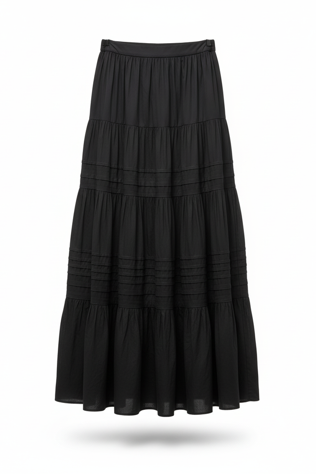 Jupe Longue Blanche Fluide À Volants