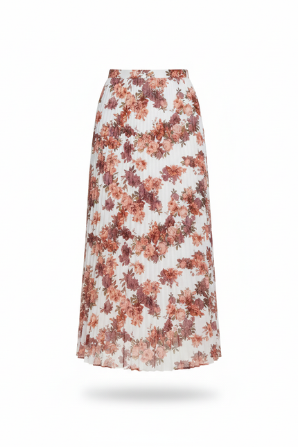 Jupe Longue Plissée Fleurie Fluide Mode