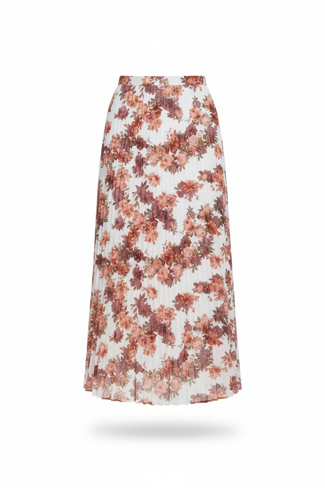 Jupe Longue Plissée Fleurie Fluide Mode