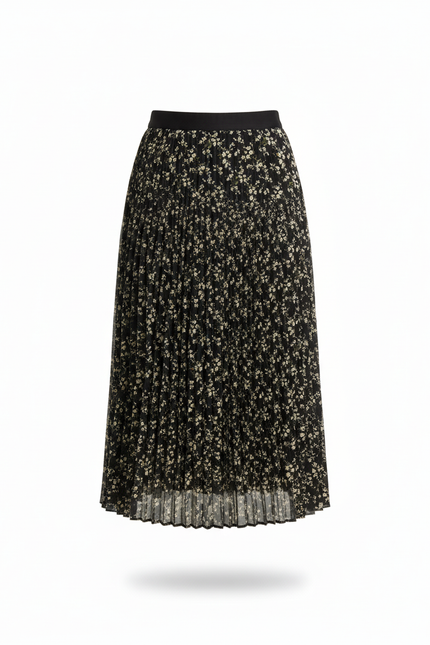 Jupe Longue Plissée Florale Fluide Mode