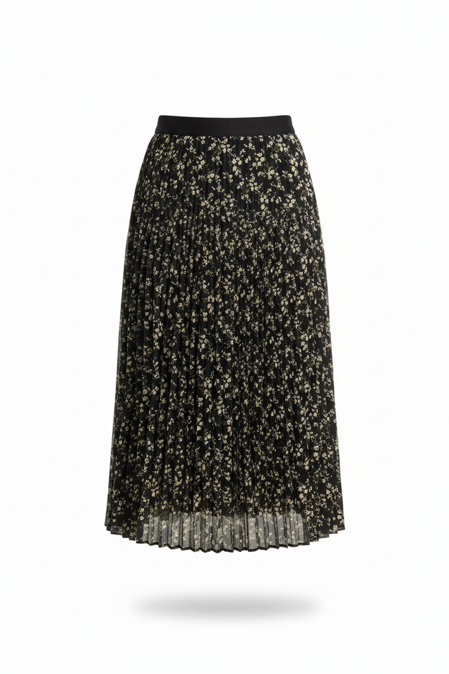 Jupe Longue Plissée Florale Fluide Mode