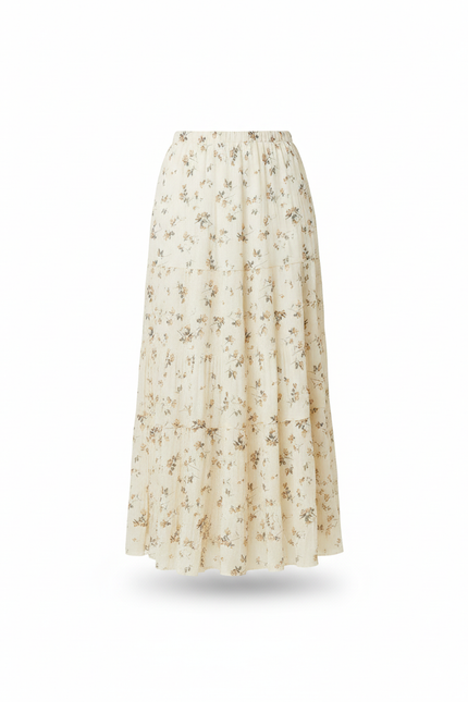 Jupe Longue Florale Plissée Fluide Chic Tendance